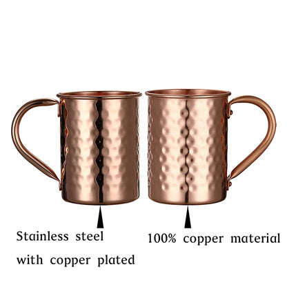 Hammered Copper-plated Stainless Steel Moscow Mule Mugs