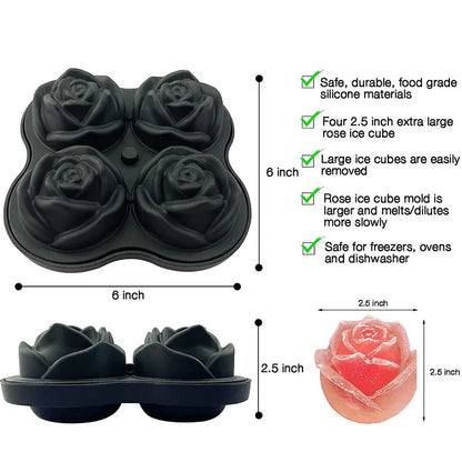 2.5 Inch Rose Ice Cube Trays