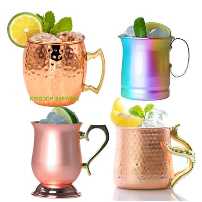 Hammered Copper-plated Stainless Steel Moscow Mule Mugs